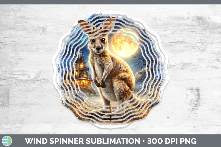Kangaroo Wind Spinner Safari Haunted Halloween Sublimation S