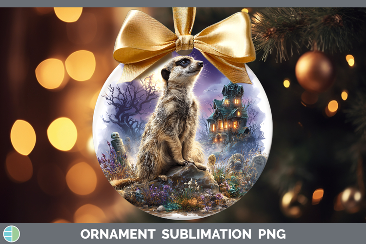 Meerkat Ornament Safari Haunted Halloween Sublimation Bauble