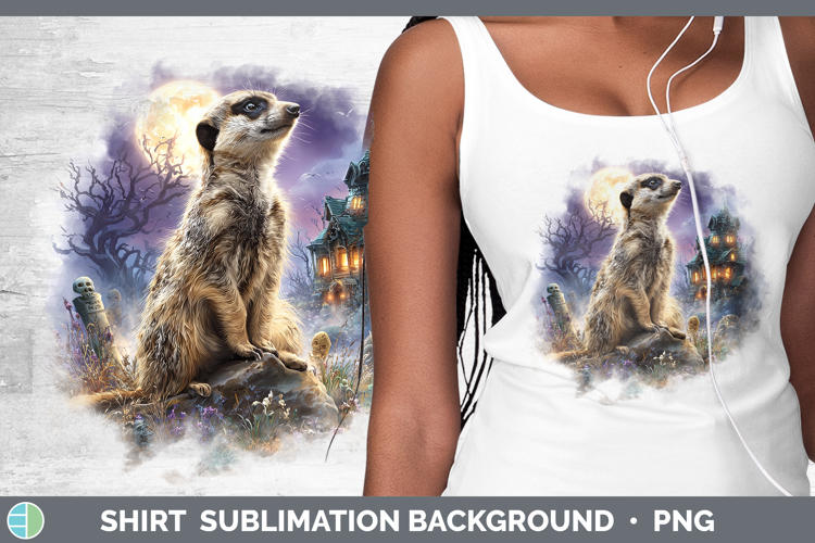 Meerkat Shirt Safari Haunted Halloween Sublimation Backgroun