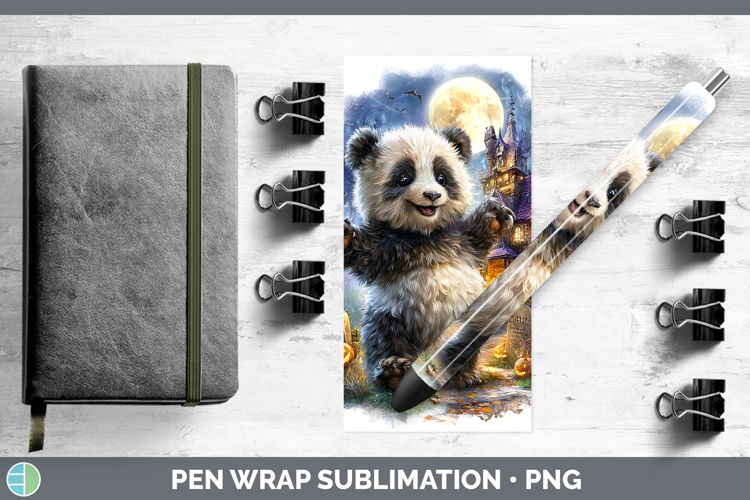 Panda Bear Pen Wrap Safari Haunted Halloween Sublimation Pen