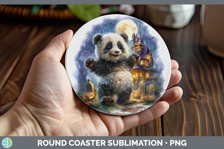 GorgeousSafari Haunted Halloween Round Coaster design.
