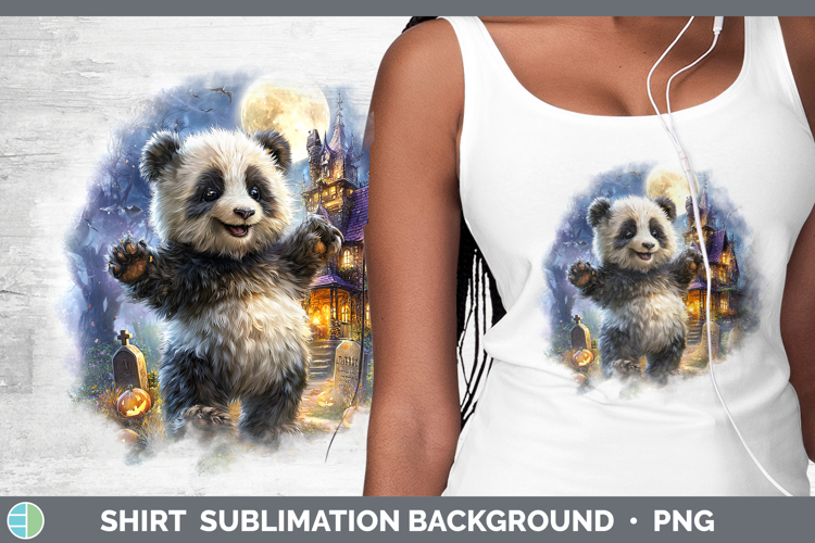 Panda Bear Shirt Safari Haunted Halloween Sublimation Backgr