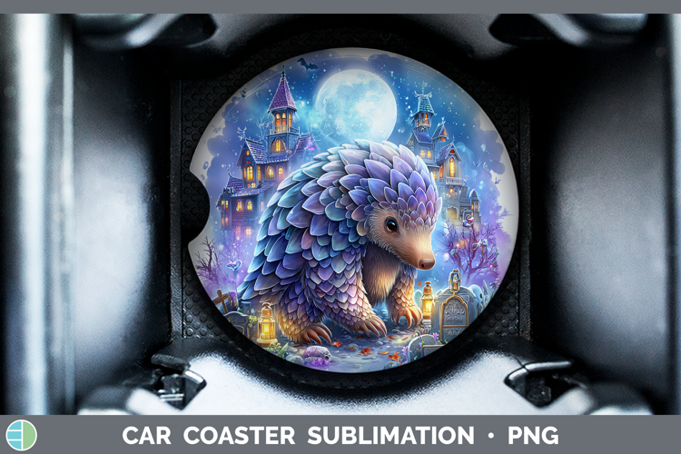 Pangolin Car Coaster Safari Haunted Halloween Sublimation D