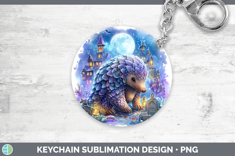 Pangolin Keychain Safari Haunted Halloween Sublimation Keyri