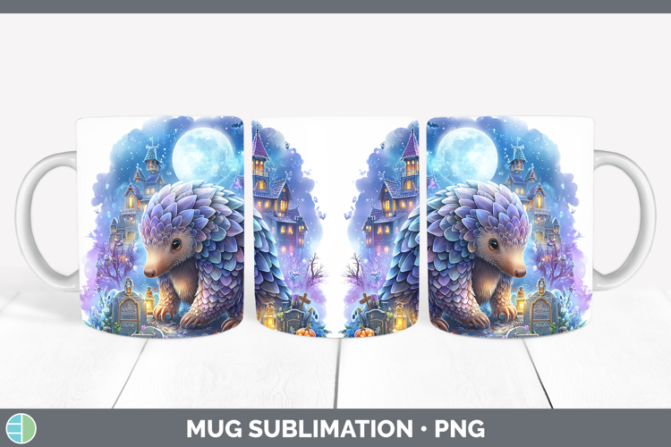 Pangolin Mug Wrap Safari Haunted Halloween Sublimation Coffe