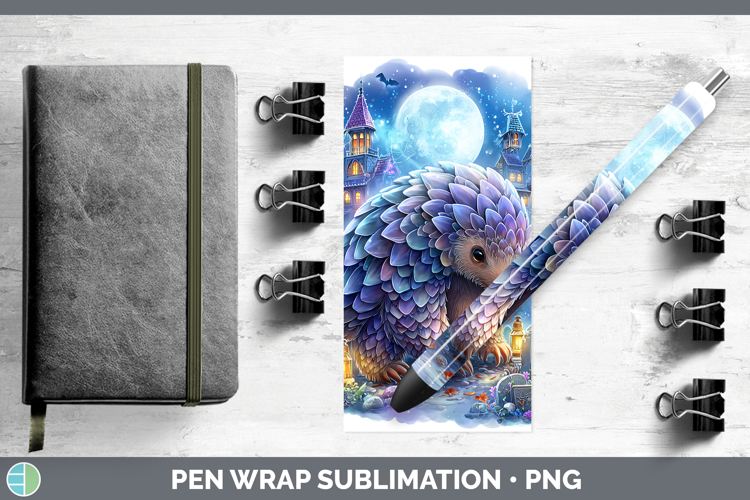 Pangolin Pen Wrap Safari Haunted Halloween Sublimation Pen D