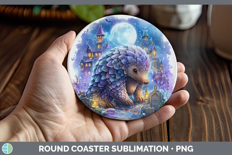 GorgeousSafari Haunted Halloween Round Coaster design.