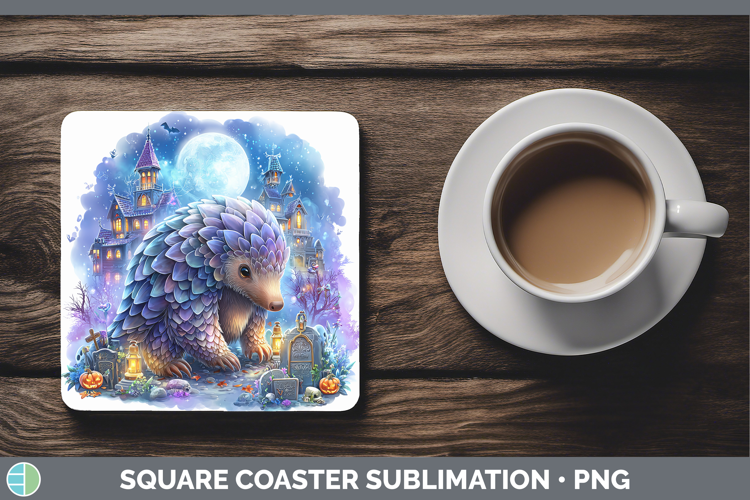 Pangolin Square Coaster Safari Haunted Halloween Sublimation