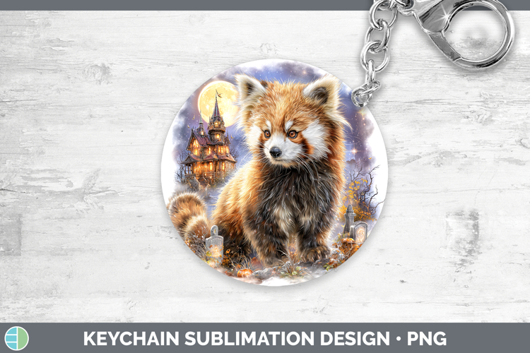 Red Panda Keychain Safari Haunted Halloween Sublimation Keyr