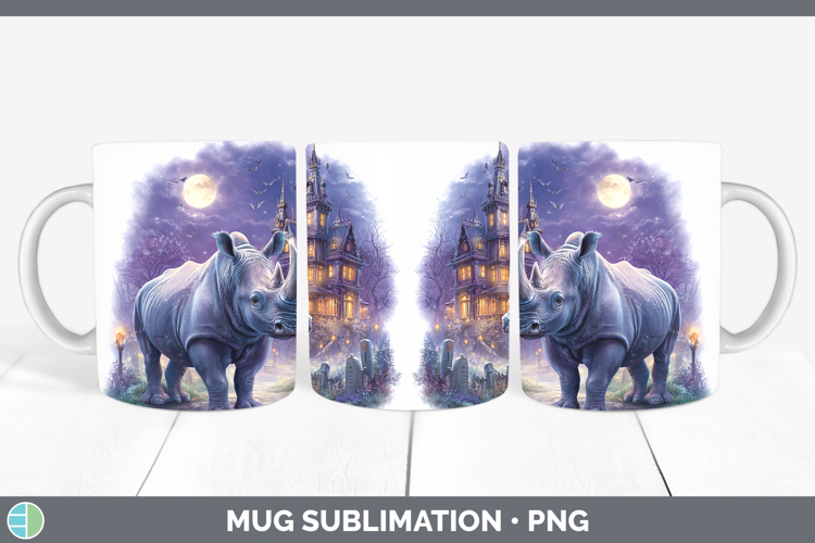 GorgeousSafari Haunted Halloween Mug Wrap design.