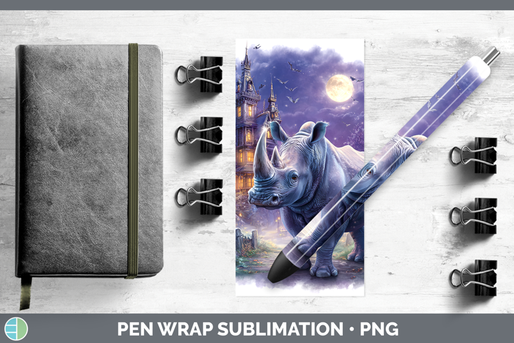 Rhino Pen Wrap Safari Haunted Halloween Sublimation Pen Desi