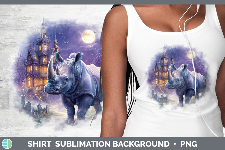 Rhino Shirt Safari Haunted Halloween Sublimation Background