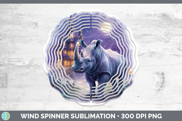 Rhino Wind Spinner Safari Haunted Halloween Sublimation Spin