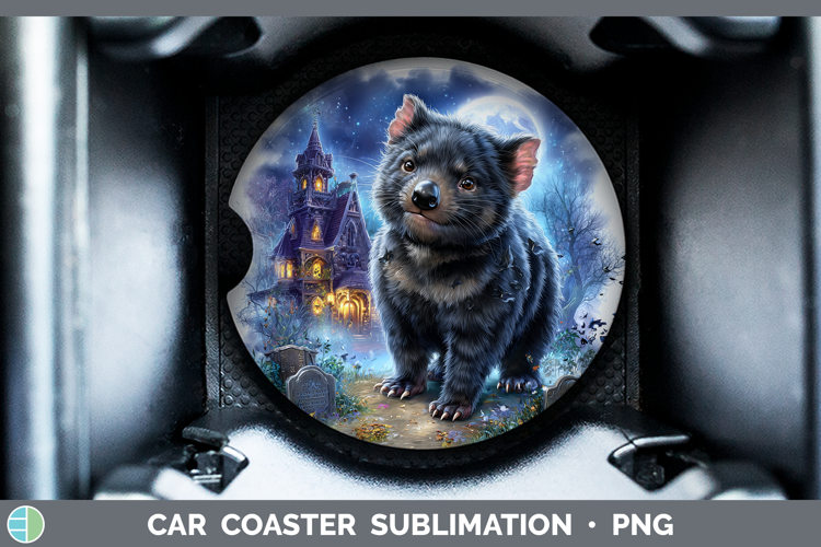Tasmanian Devil Car Coaster Safari Haunted Halloween Sublima