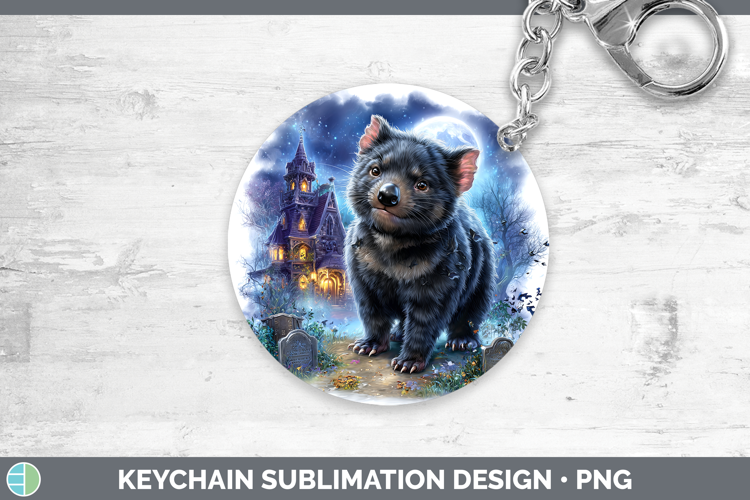 Tasmanian Devil Keychain Safari Haunted Halloween Sublimatio