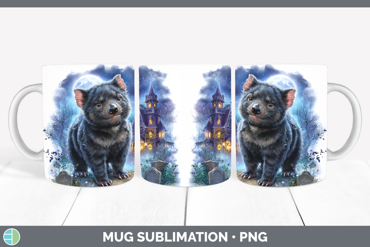 Tasmanian Devil Mug Wrap Safari Haunted Halloween Sublimatio