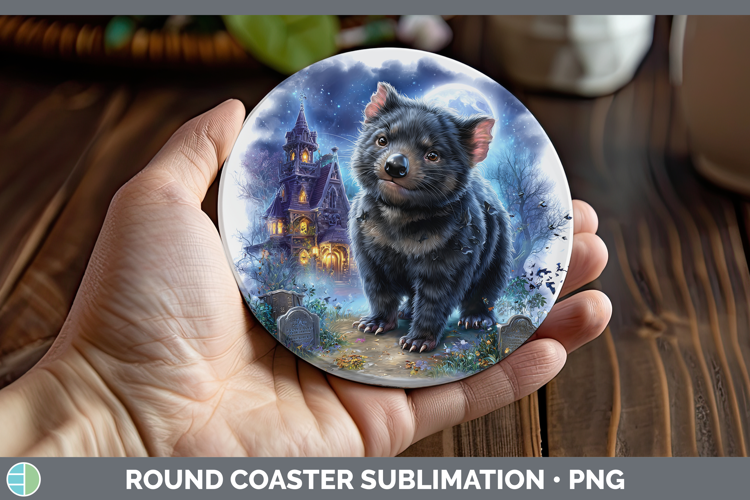 Tasmanian Devil Round Coaster Safari Haunted Halloween Subli
