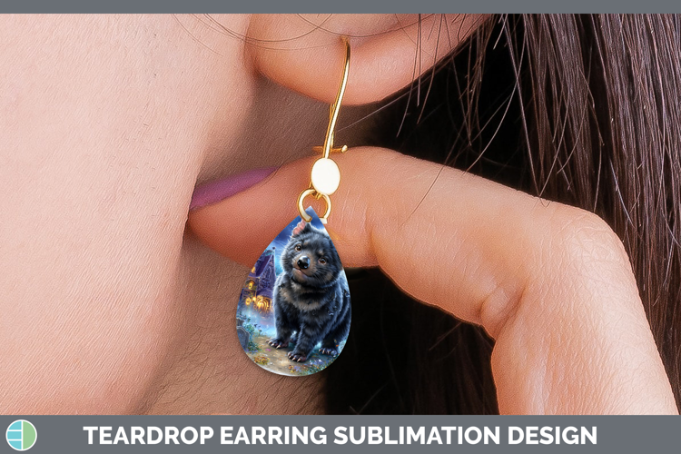 Tasmanian Devil Teardrop Earrings Safari Haunted Halloween S