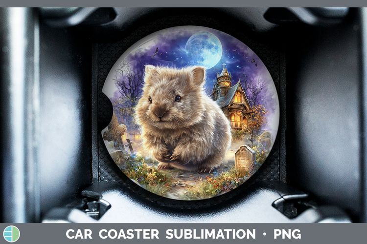 Wombat Car Coaster Safari Haunted Halloween Sublimation Des