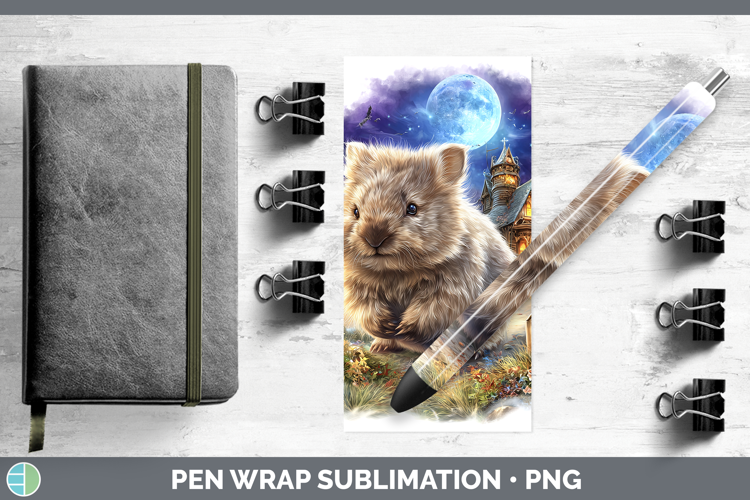 Wombat Pen Wrap Safari Haunted Halloween Sublimation Pen Des