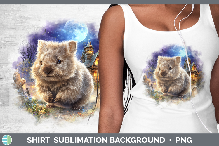 Wombat Shirt Safari Haunted Halloween Sublimation Background