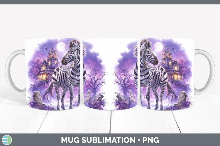 Zebra Mug Wrap Safari Haunted Halloween Sublimation Coffee C