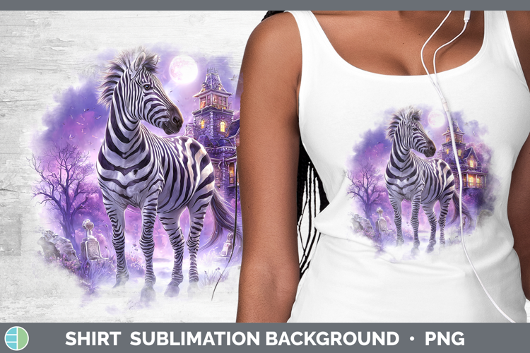 Zebra Shirt Safari Haunted Halloween Sublimation Background