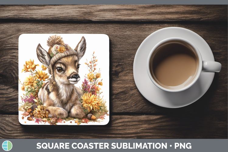 Antelope Square Coaster Safari Knit Hat Sublimation Coaster