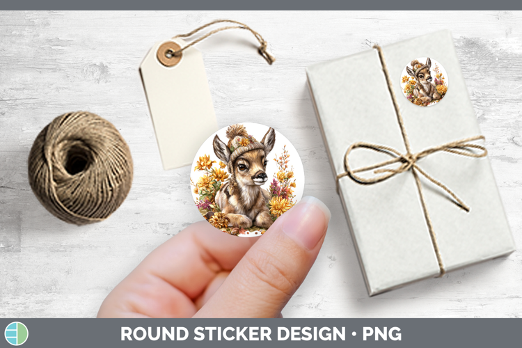 Safari Knit Hat Antelope Stickers | Round Labels Designs