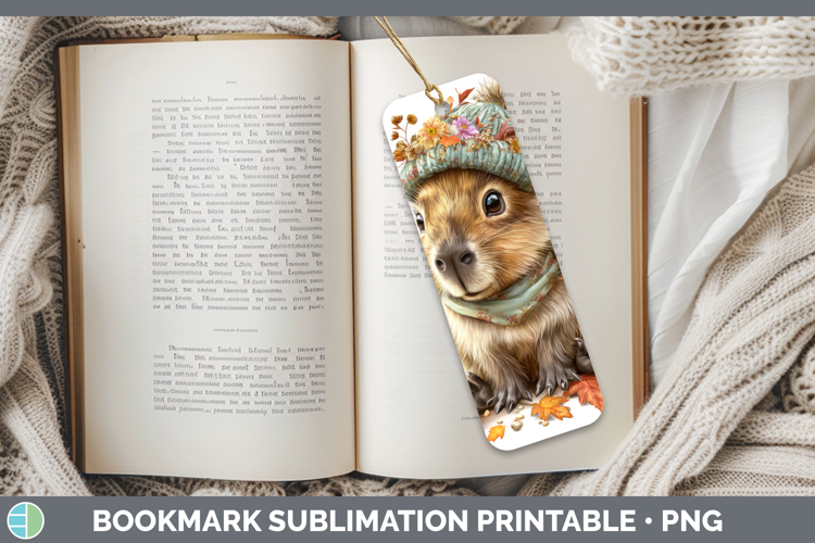Capybara Bookmark Safari Knit Hat Sublimation Printable Desi
