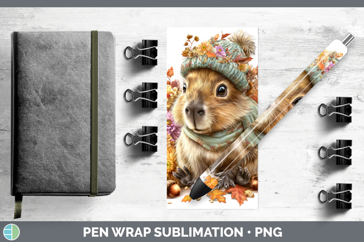 Capybara Pen Wrap Safari Knit Hat Sublimation Pen Designs
