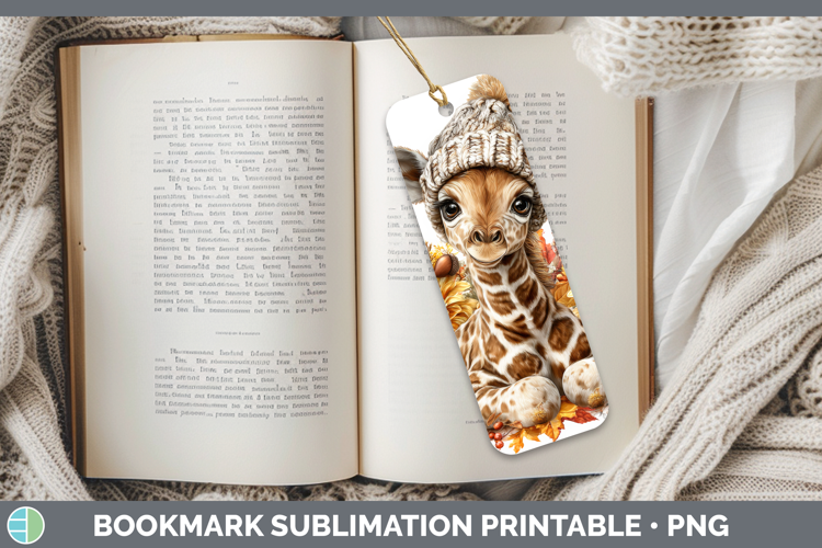 Giraffe Bookmark Safari Knit Hat Sublimation Printable Desig