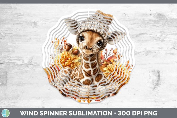 Giraffe Wind Spinner Safari Knit Hat Sublimation Spinner Des
