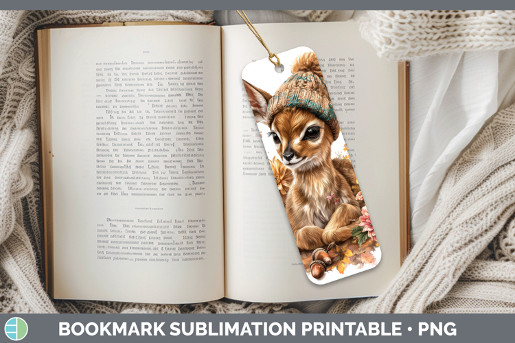 Impala Bookmark Safari Knit Hat Sublimation Printable Design