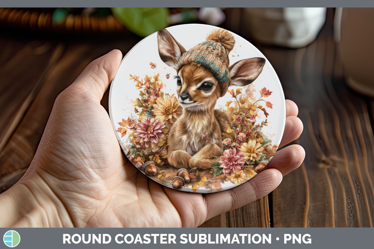 Impala Round Coaster Safari Knit Hat Sublimation Coaster Des