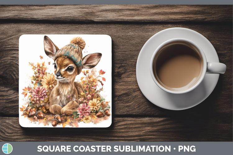Impala Square Coaster Safari Knit Hat Sublimation Coaster De