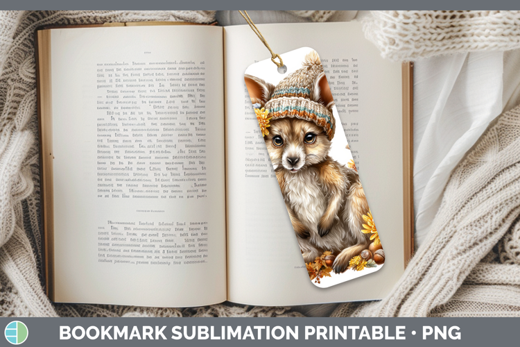 Kangaroo Bookmark Safari Knit Hat Sublimation Printable Desi