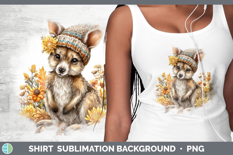 Kangaroo Shirt Safari Knit Hat Sublimation Background Design
