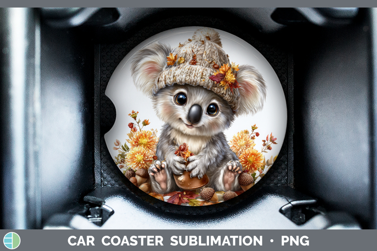 Koala Car Coaster Safari Knit Hat Sublimation Designs
