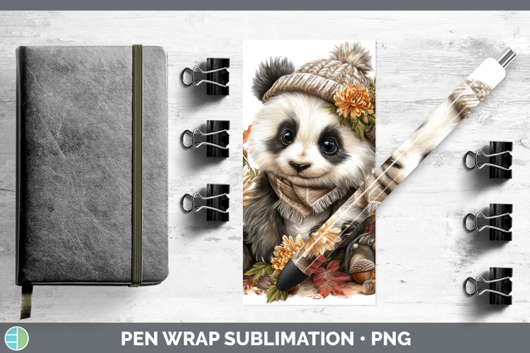 Panda Bear Pen Wrap Safari Knit Hat Sublimation Pen Designs