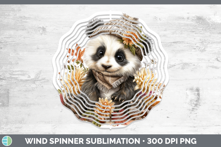 Panda Bear Wind Spinner Safari Knit Hat Sublimation Spinner