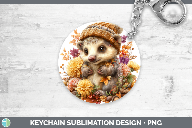 Pangolin Keychain Safari Knit Hat Sublimation Keyring Design