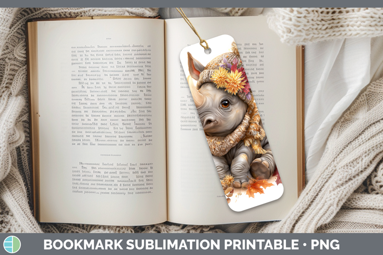 Rhino Bookmark Safari Knit Hat Sublimation Printable Designs