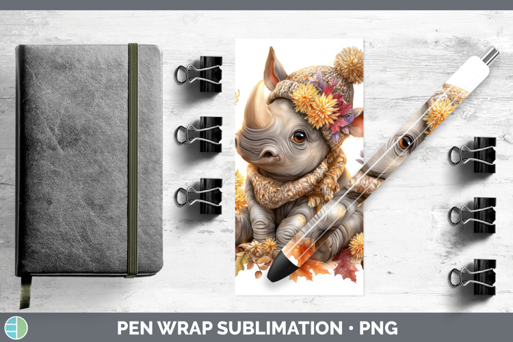 Rhino Pen Wrap Safari Knit Hat Sublimation Pen Designs