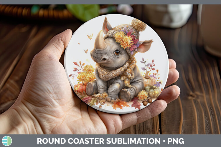 GorgeousSafari Knit Hat Round Coaster design.
