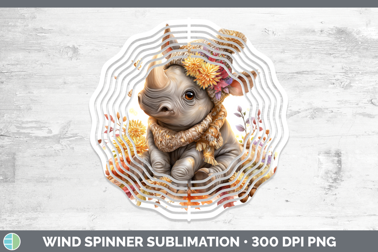 Rhino Wind Spinner Safari Knit Hat Sublimation Spinner Desig
