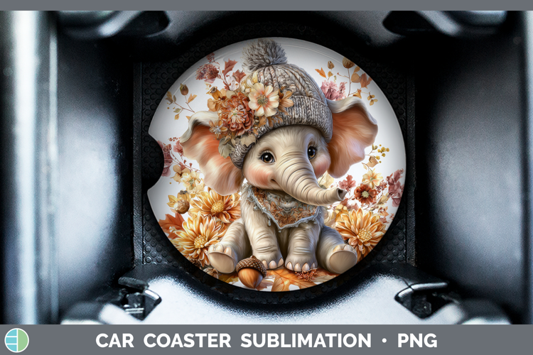 Safari Knit Hat-01 Elephant Car Coaster Safari Knit Hat Subl