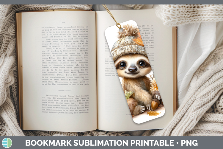 Safari Knit Hat-03 Sloth Bookmark Safari Knit Hat Sublimatio