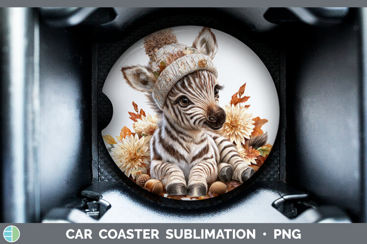 GorgeousSafari Knit Hat Car Coaster design.