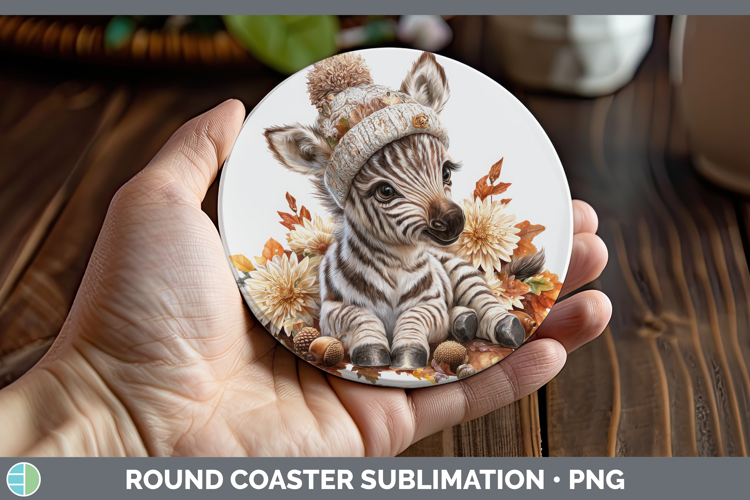 Safari Knit Hat-04 Zebra Round Coaster Safari Knit Hat Subli